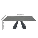 Minimalist Retractable Rock Slab Rectangular Luxury Folding Dining Table