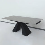 Minimalist Retractable Rock Slab Rectangular Luxury Folding Dining Table