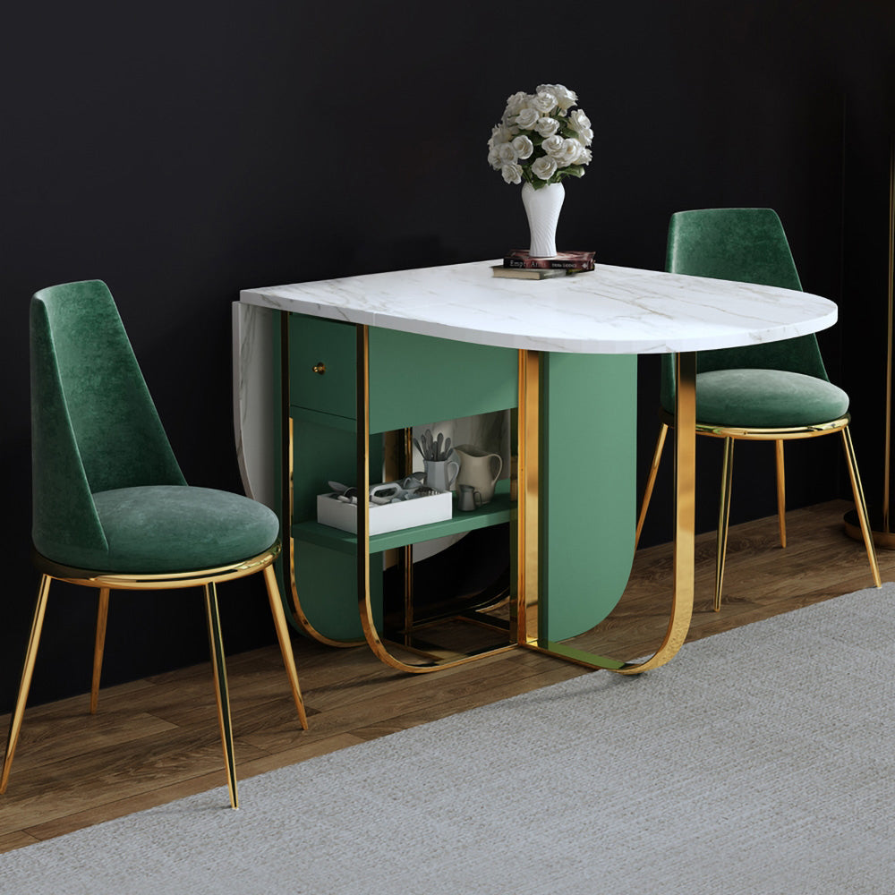 Modern Velvet Dining Chair High Back Upholstered in Gold Legs Dining Chair Set of 2