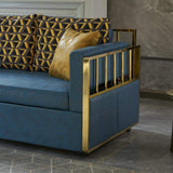Modern Wood Bunk Bed Sleeper Convertible Sofa Bed 3-Seater Pillows Included-Richsoul-Daybeds,Furniture,Living Room Furniture