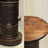 21.7" Industrial Distressed Bar Table with Solid Wood Round Top