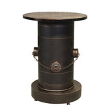 21.7" Industrial Distressed Bar Table with Solid Wood Round Top