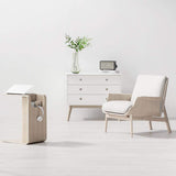 Oak Wood C-Style End Table with Magazine Rack Organizer C Side Table-Richsoul-End & Side Tables,Furniture,Living Room Furniture