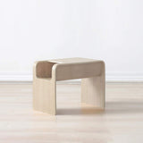 Oak Wood C-Style End Table with Magazine Rack Organizer C Side Table-Richsoul-End & Side Tables,Furniture,Living Room Furniture