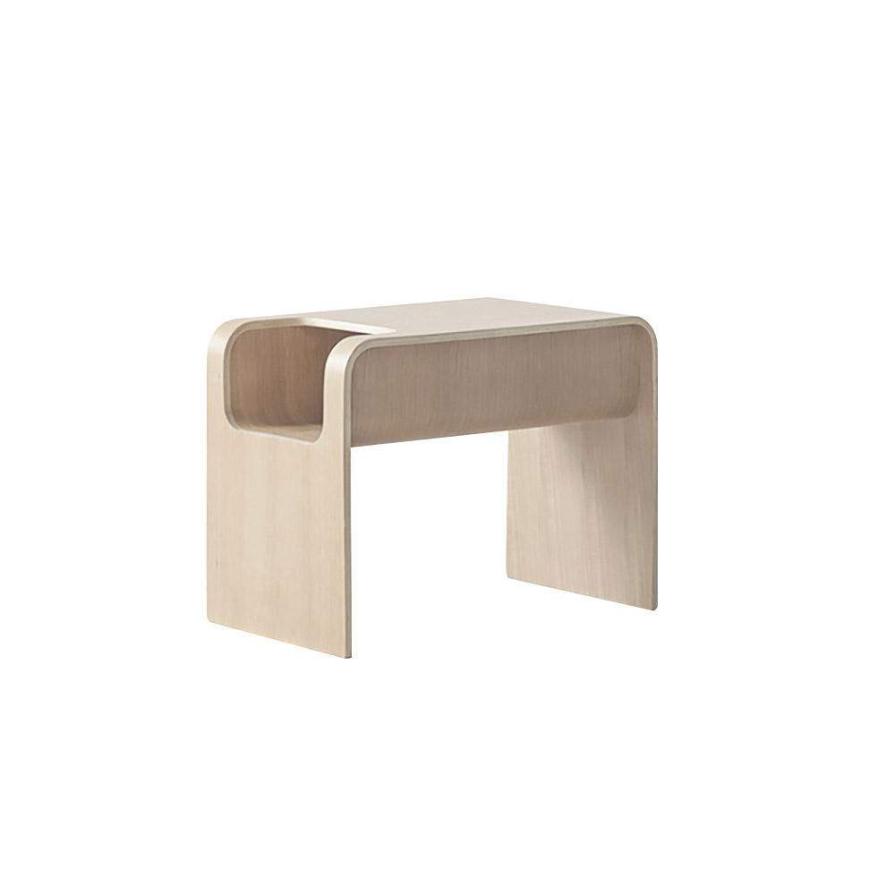 Oak Wood C-Style End Table with Magazine Rack Organizer C Side Table-Richsoul-End & Side Tables,Furniture,Living Room Furniture