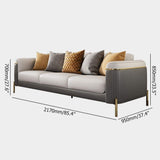85.4" Modern Nappa Leather Upholstered Sofa 3-Seater Sofa Pillow Included-Richsoul-Furniture,Living Room Furniture,Sofas & Loveseats