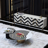 79" Mid Century Black and White TV Stand with Drawers Storage for 85 Inch TV-Richsoul-Furniture,Living Room Furniture,TV Stands