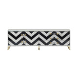 79" Mid Century Black and White TV Stand with Drawers Storage for 85 Inch TV-Richsoul-Furniture,Living Room Furniture,TV Stands