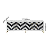 79" Mid Century Black and White TV Stand with Drawers Storage for 85 Inch TV-Richsoul-Furniture,Living Room Furniture,TV Stands