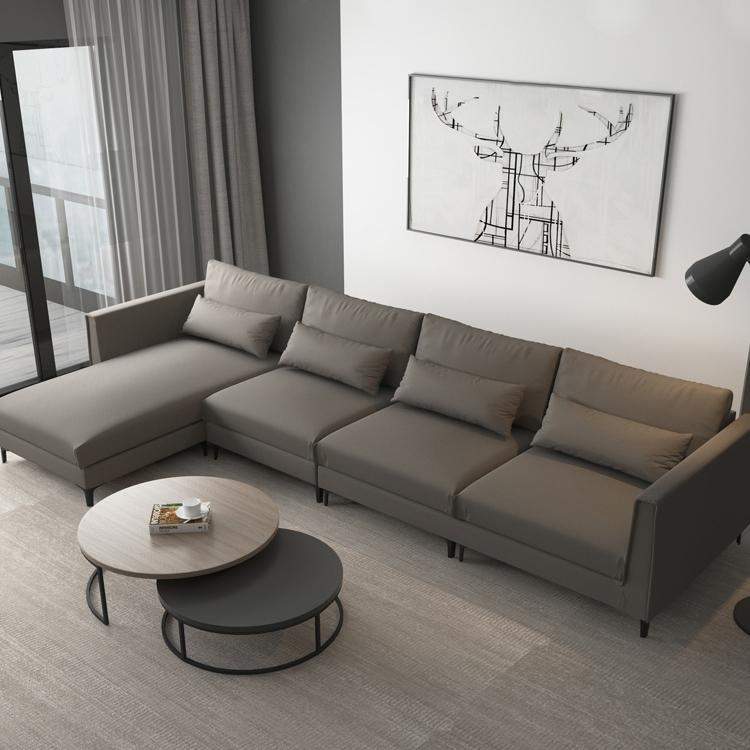 Modern Round Nesting 2-Piece Extendable Gray & Black Living Room Accent Coffee Table-Coffee Tables,Furniture,Living Room Furniture