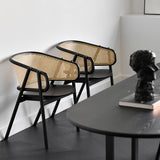 Black Modern Dining Chair Rattan Dining Chair