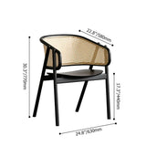 Black Modern Dining Chair Rattan Dining Chair