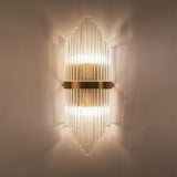 Contemporary Creative Glass Rod 2-Light Indoor Wall Sconce Vanity Light Metal in Gold