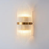 Contemporary Creative Glass Rod 2-Light Indoor Wall Sconce Vanity Light Metal in Gold