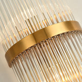 Contemporary Creative Glass Rod 2-Light Indoor Wall Sconce Vanity Light Metal in Gold