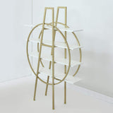 4-Tier Bookshelf Round Bookcase Modern Display Shelf in White & Gold-Bookcases & Bookshelves,Furniture,Office Furniture