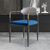 White & Blue PU Leather Dining Chair Upholstered Arm Chair Set of 2