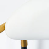 White & Blue PU Leather Dining Chair Upholstered Arm Chair Set of 2