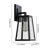 Retro Industrial Antique Matte Black Iron Lantern Outdoor Wall Sconce 1-Light with Clear Glass