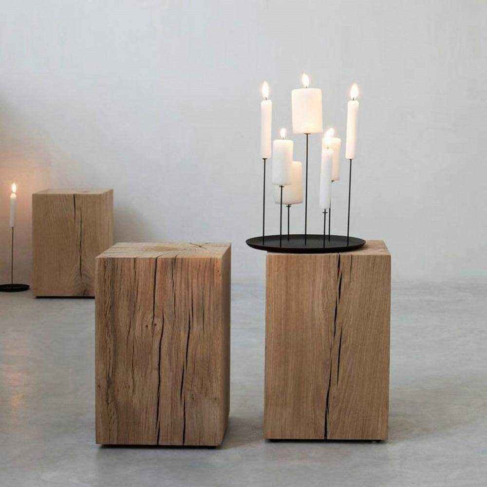 Farmhouse Wood Side Table Square End Table Pine Wood in Natural-Richsoul-End & Side Tables,Furniture,Living Room Furniture