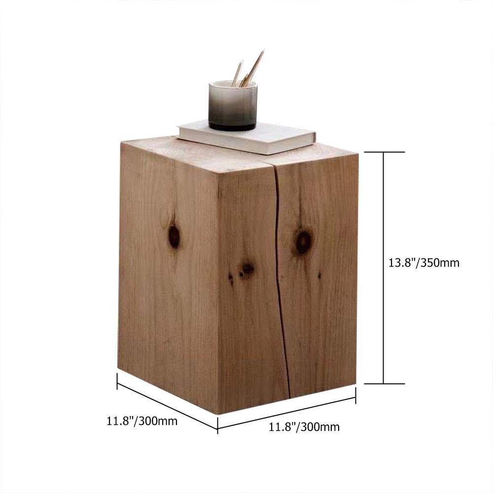 Farmhouse Wood Side Table Square End Table Pine Wood in Natural-Richsoul-End & Side Tables,Furniture,Living Room Furniture