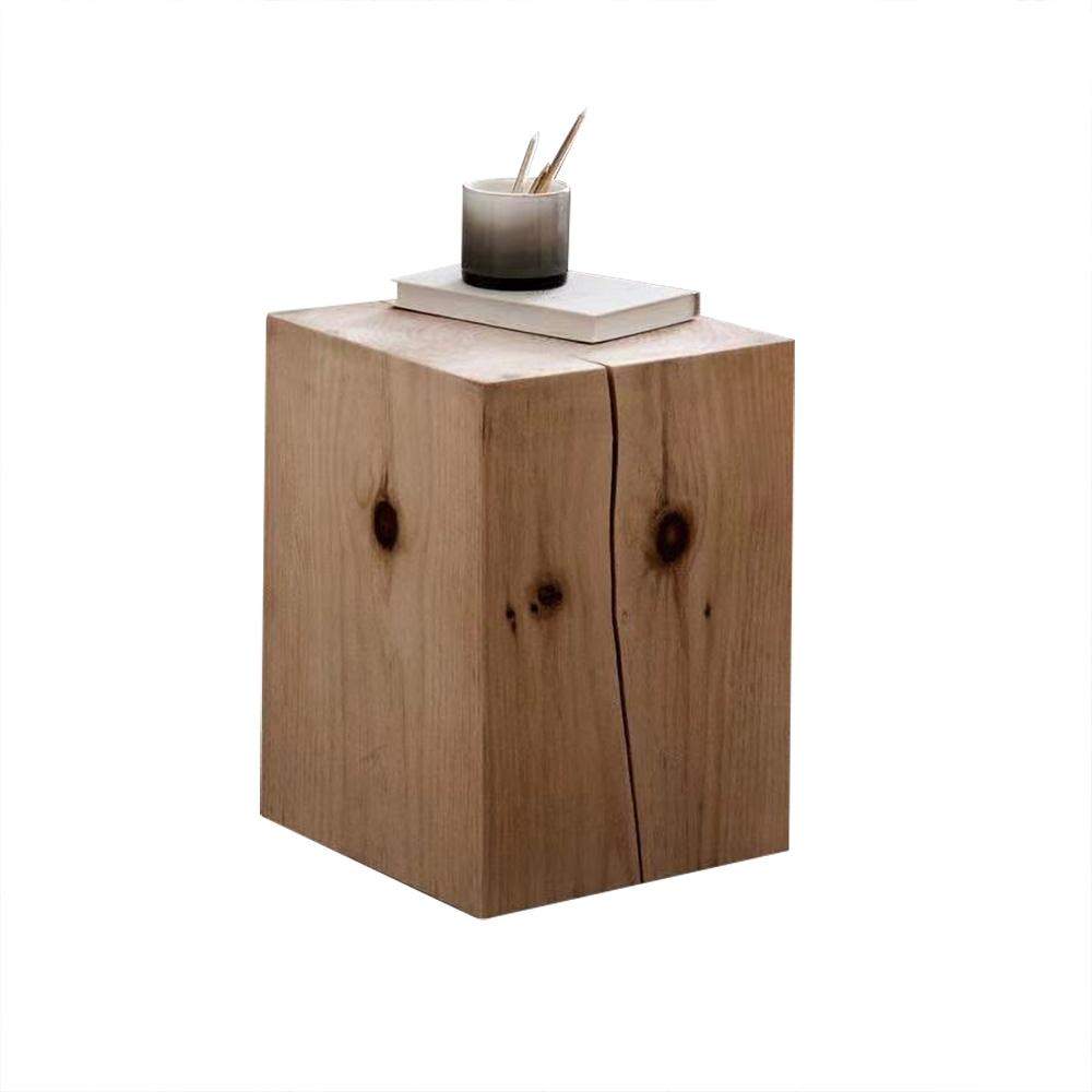 Farmhouse Wood Side Table Square End Table Pine Wood in Natural-Richsoul-End & Side Tables,Furniture,Living Room Furniture
