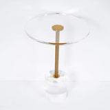 Acrylic Round Side Table Clear Stylish End Table Stainless Steel-Richsoul-End & Side Tables,Furniture,Living Room Furniture
