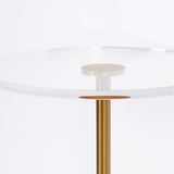 Acrylic Round Side Table Clear Stylish End Table Stainless Steel-Richsoul-End &amp; Side Tables,Furniture,Living Room Furniture