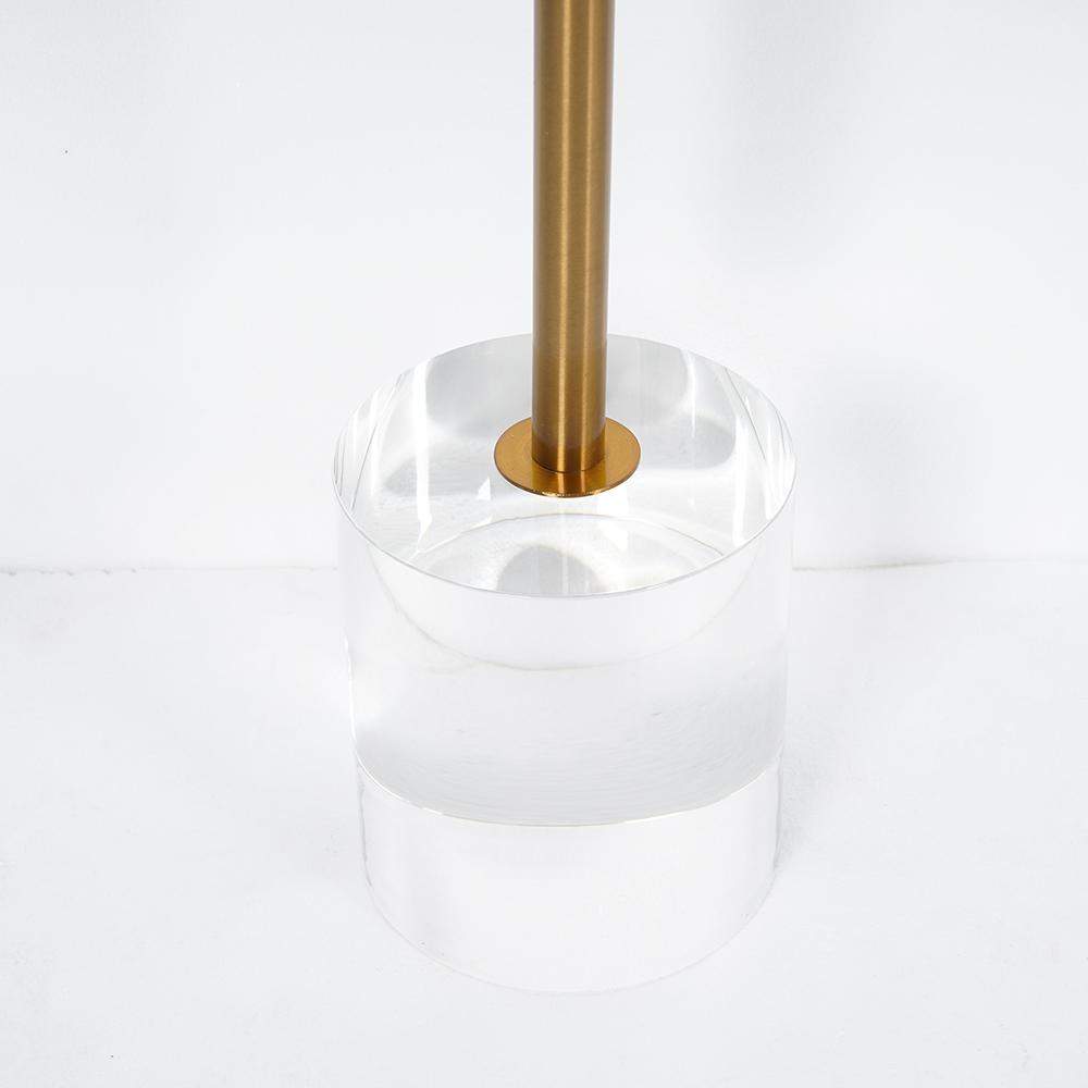 Acrylic Round Side Table Clear Stylish End Table Stainless Steel-Richsoul-End & Side Tables,Furniture,Living Room Furniture