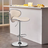 Bar Height Bar Stool White PU Leather Upholstery 30.3