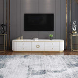 Modern White Long 86 Inch TV Stand with 4 Drawers-Richsoul-Furniture,Living Room Furniture,TV Stands