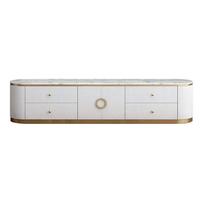 Modern White Long 86 Inch TV Stand with 4 Drawers-Richsoul-Furniture,Living Room Furniture,TV Stands