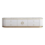 Modern White Long 86 Inch TV Stand with 4 Drawers-Richsoul-Furniture,Living Room Furniture,TV Stands
