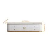 Modern White Long 86 Inch TV Stand with 4 Drawers-Richsoul-Furniture,Living Room Furniture,TV Stands