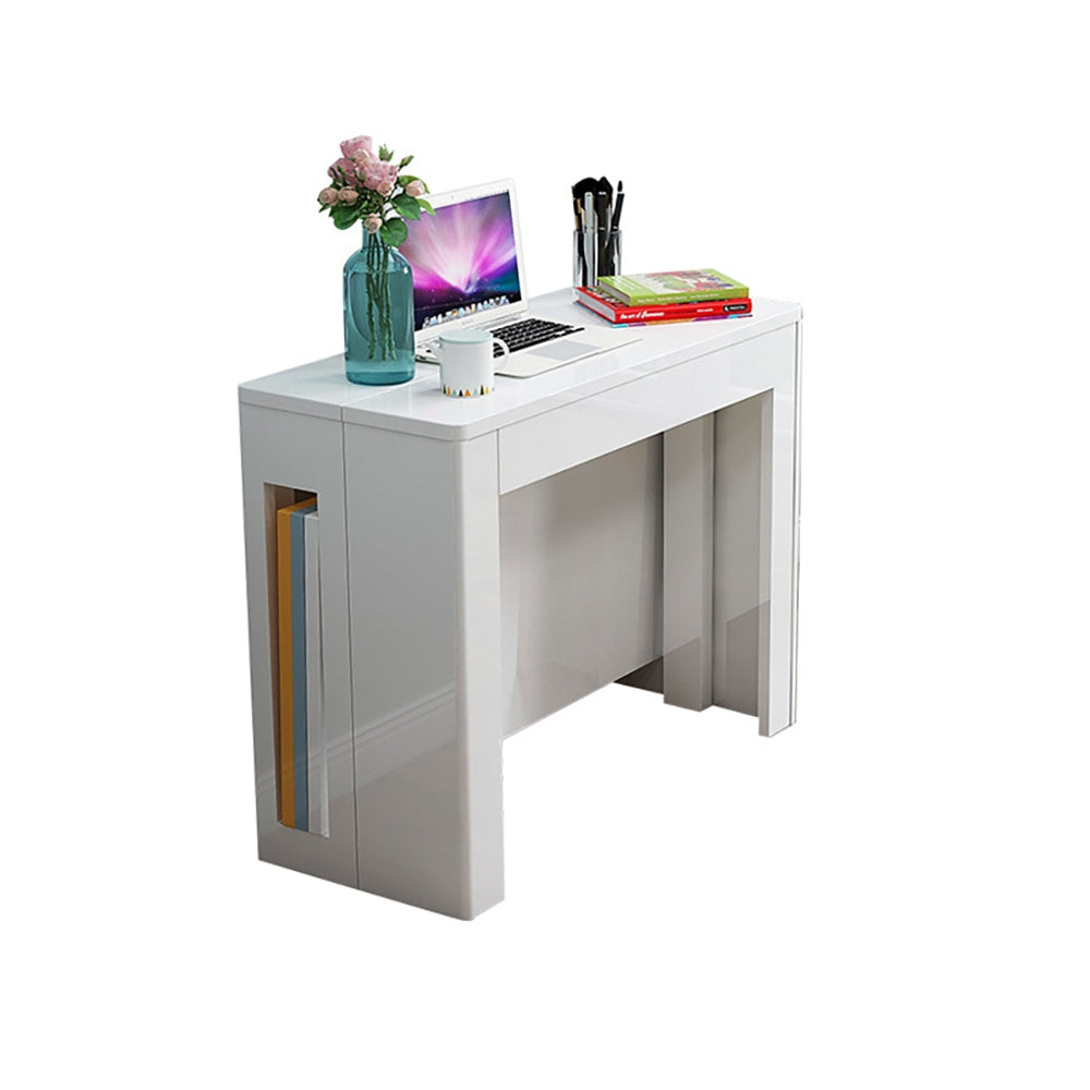 Modern Foldable White Dining Table Movable Writing Desk