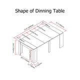 Modern Foldable White Dining Table Movable Writing Desk