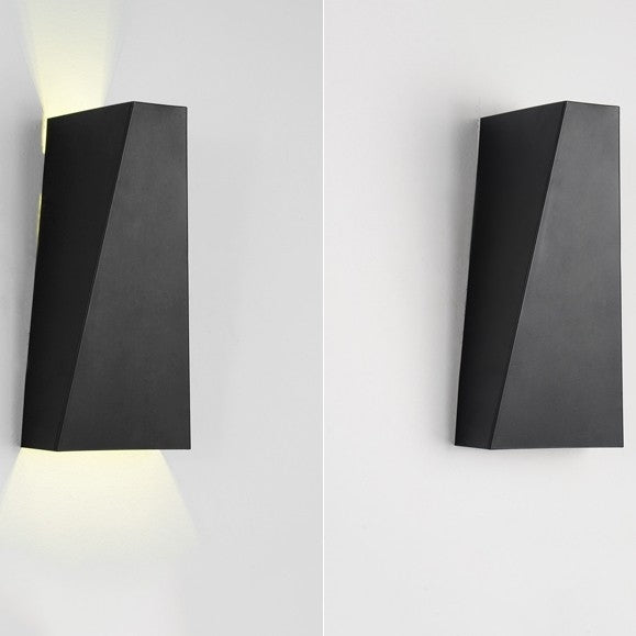 Contemporary Simple Artistic Metal Single-Light Up & Down Wall Light Sconce in Black