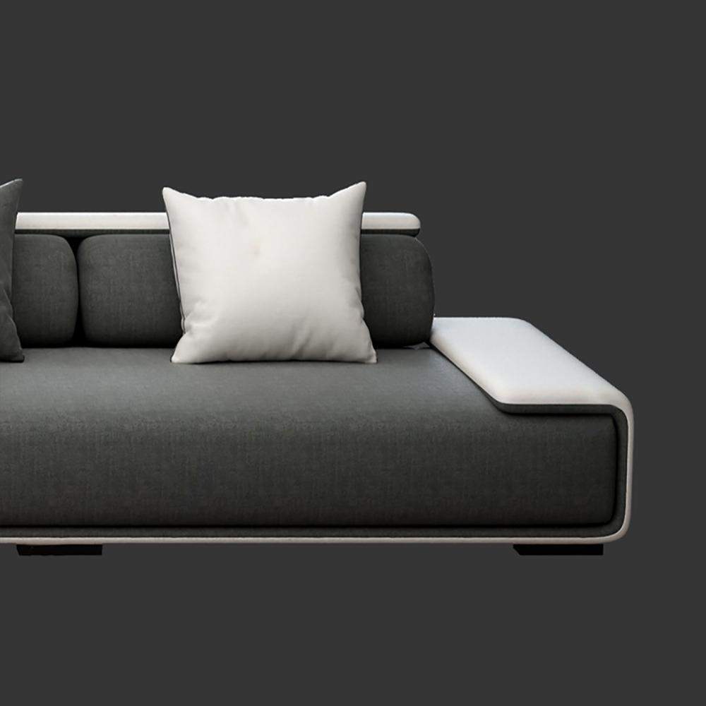 112.2" Cotton&Linen Upholstered Sofa Modern Sectional Sofa Pillow Included-Richsoul-Furniture,Living Room Furniture,Sectionals