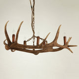 Rustic Faux Deer Antler Resin Twig Island / Pool Table Pendant Light & 5 Candle Lights