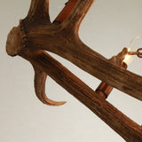 Rustic Faux Deer Antler Resin Twig Island / Pool Table Pendant Light & 5 Candle Lights