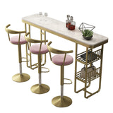 40.9" Bar Stool with Backrest Velvet Upholstery Bar Height with Footrest Pink Bar Chair