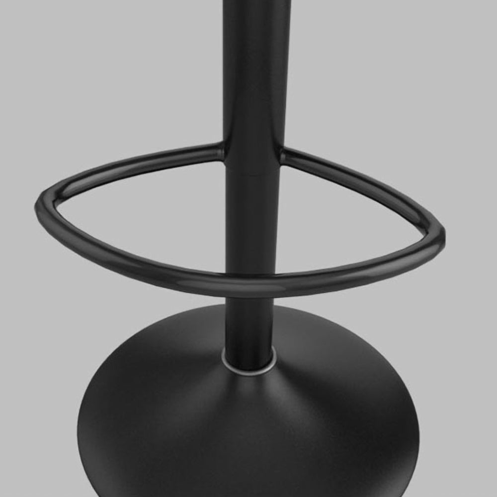 Modern Upholstered Adjustable Height Swivel Black Bar Stool Set of 2