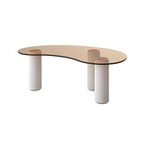Modern Coffee Table with Tempered Glass & Solid Wood Legs-Richsoul-Coffee Tables,Furniture,Living Room Furniture