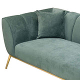 Modern Green Velvet Upholstered Sofa 3-Seater Sofa Gold Stainless Steel Base-Richsoul-Furniture,Living Room Furniture,Sofas & Loveseats