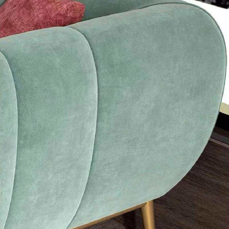 Modern Green Velvet Upholstered Sofa 3-Seater Sofa Gold Stainless Steel Base-Richsoul-Furniture,Living Room Furniture,Sofas & Loveseats