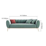 Modern Green Velvet Upholstered Sofa 3-Seater Sofa Gold Stainless Steel Base-Richsoul-Furniture,Living Room Furniture,Sofas & Loveseats