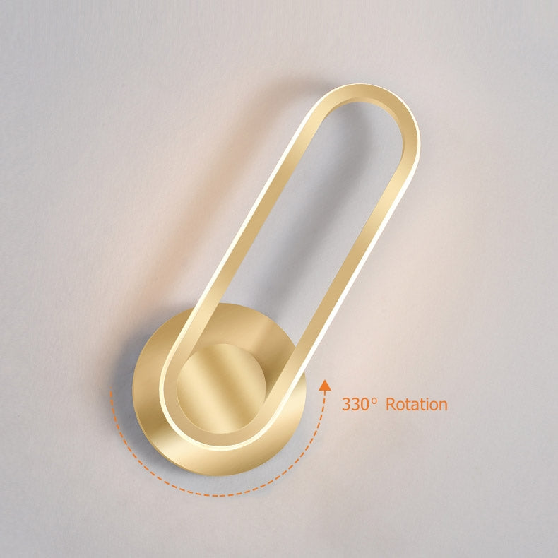 Modern Gold LED Rotated Indoor Wall Sconce
