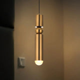 Mini Cylinder Single-Light Modern Pendant Light in Gold