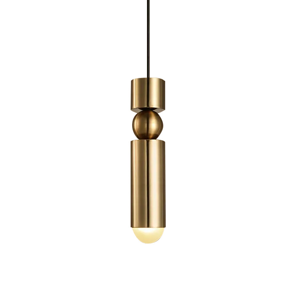Mini Cylinder Single-Light Modern Pendant Light in Gold