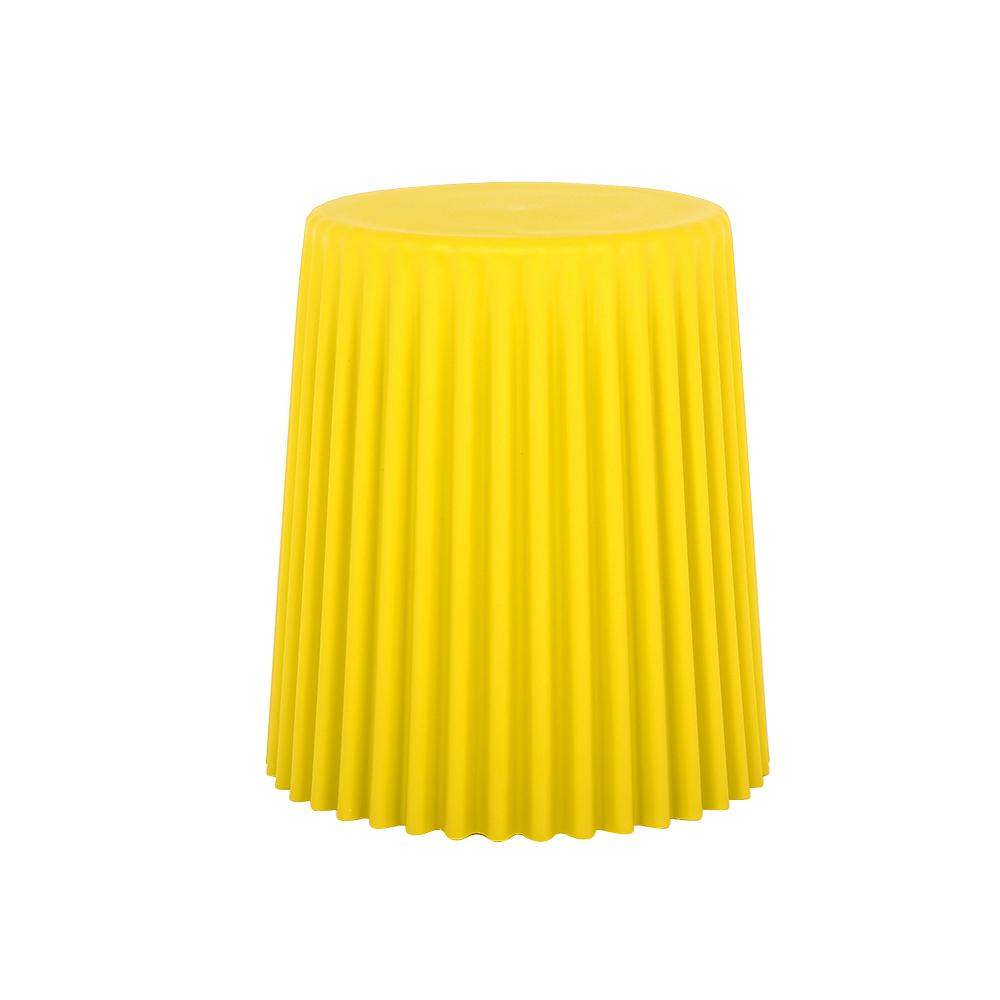Modern Side Table Round End Table Sofa Side End Table PP Plastic in Yellow-Richsoul-End & Side Tables,Furniture,Living Room Furniture